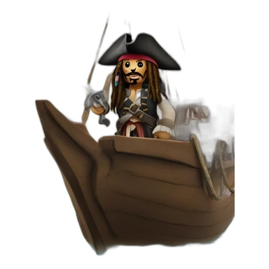 Jack Sparrow on his ship sticker