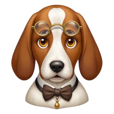 Blood hound Dog wearing a monocle ￼ sticker