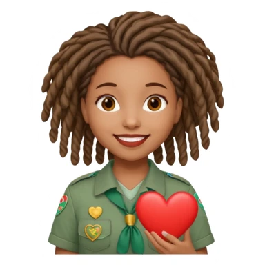 Girl Scouts African American girl with locs heart  sticker