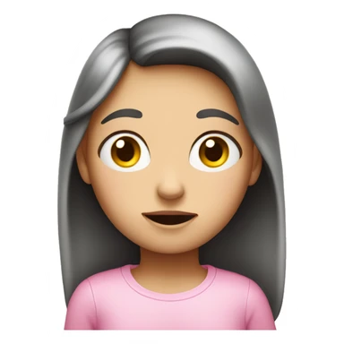 Shy emoji girl with pink cheeks  sticker
