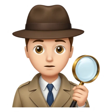 a detective looking at something with magnifying glass sticker