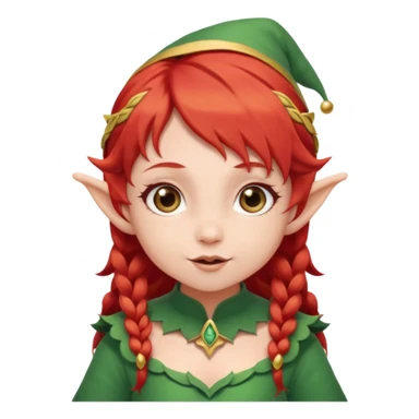 baby elf girl red hair sticker