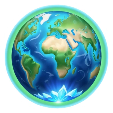 earth with blessing light sticker