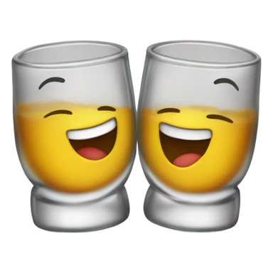 two shot glasses cheering  sticker