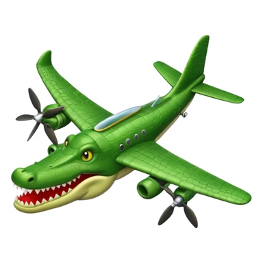 Make an emoji of a bomber plane crocodile. sticker