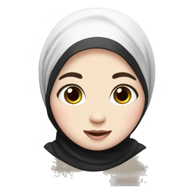 Panda merah sedang memeluk anak perempuan berhijab sticker