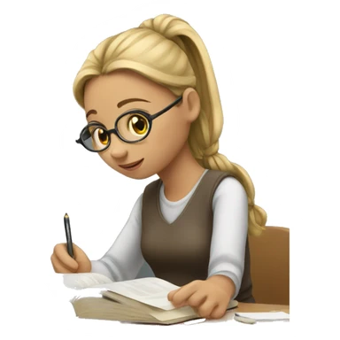 Girl studying  sticker