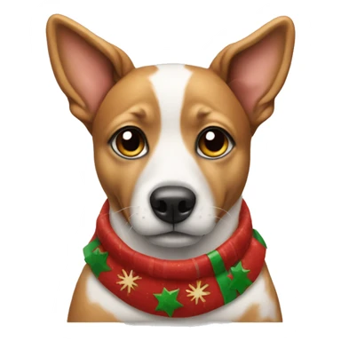 Dog wearing Christmas clothes  sticker