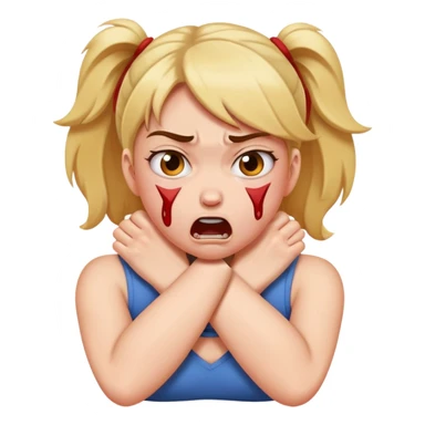 A girl choking herself angry but also playfully  sticker
