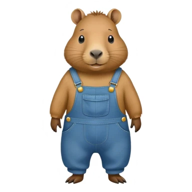 capybara in overalls sticker