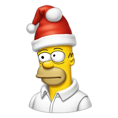 homer simpson with a Christmas hat sticker