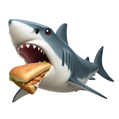 Shark eating nuclear turkey chicken sub sticker