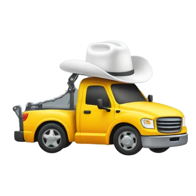 tow truck with white cowboy hat on cab sticker
