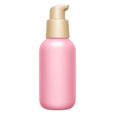 Pink skincare bottle with beige bow sticker