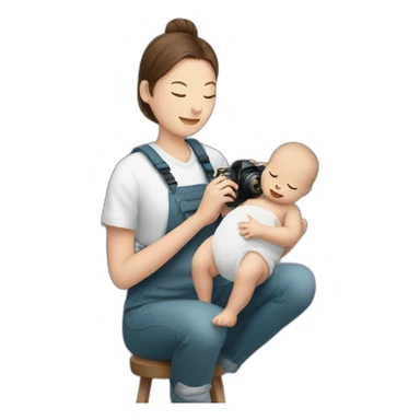 photographer photographing a newborn sticker