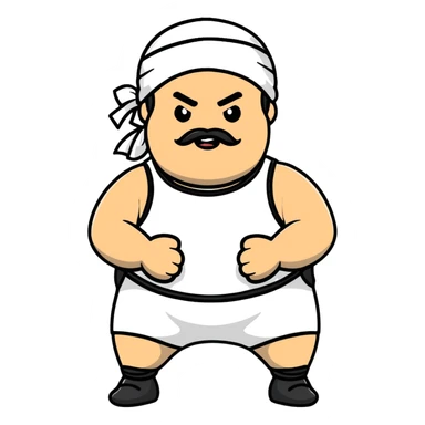 White skin fat guy with black durag and black beard in wrestling singlet sticker