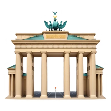 Cinematic Realistic Brandenburg Gate Landmark Emoji, depicted as the iconic neoclassical monument rendered with lifelike detail and dynamic, historic lighting. sticker
