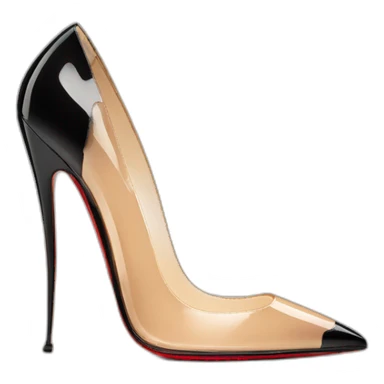 One WEDGE heel LOUBOUTIN black PATENT sticker