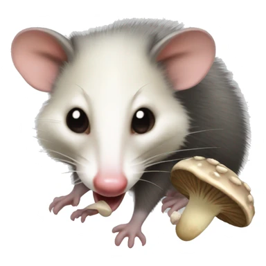 Opossum with mushrooms sticker
