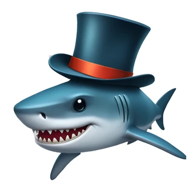 shark whit tophat sticker