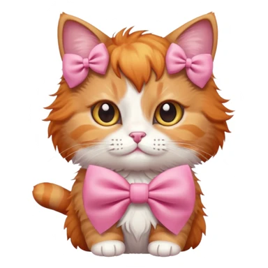 Cute Cat wearing a pink bow  sticker