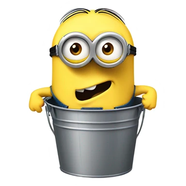 Minions stuck in a bucket sticker