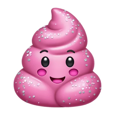 Pink poop with glitters on pink background  sticker