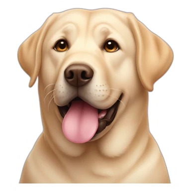 cute fat Labrador face with his tongue out  sticker