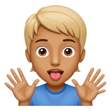 tongue out with hands￼ on the side sticker