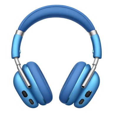 blue AirPods Max headphones with music notes sticker