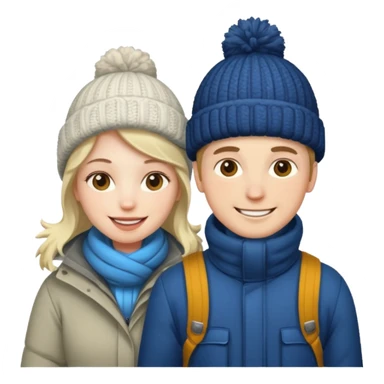 cold climate man woman sticker