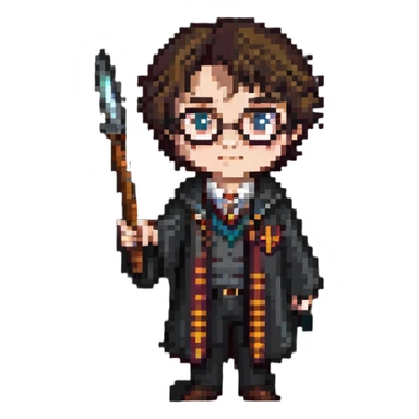 Harry Potter holding a wand sticker