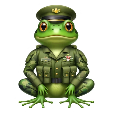 A frog with military gear sticker