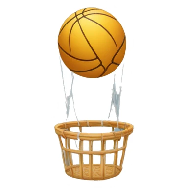 Ballon de basket qui rentre dans un panier de basket  sticker