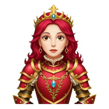 realistic cinematic actress Cher in baroque styling with crimson armor in a forest sticker
