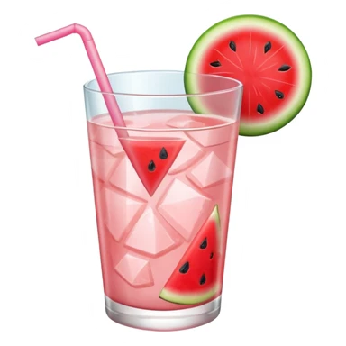 very light pink lemonade in glass with triangle chunk of watermelon on the rim with no straw sticker