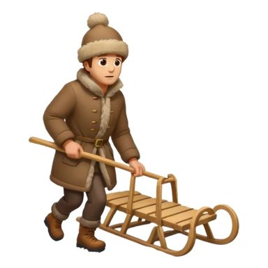 Eland trekt slede in dennenbos  sticker