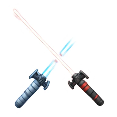 two lightsabers crossing each other making an X. One is blue, one is red sticker