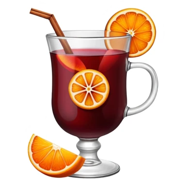 mulled wine in glass cup without straw sticker