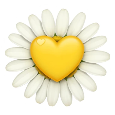 yellow heart with a daisy flower sticker
