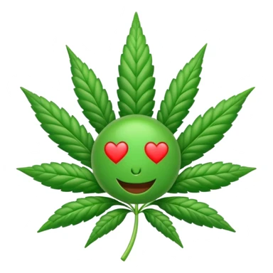 cannabis emoji with hearts sticker