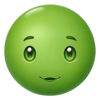 A green pea, round and bright sticker