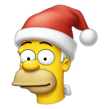homer simpson with a Christmas hat sticker