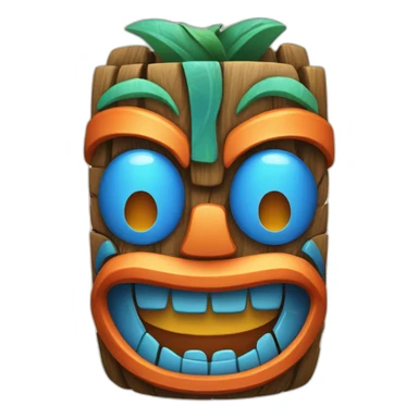 Tiki with colors blue and orange-butterflyl-tornado-smile sticker