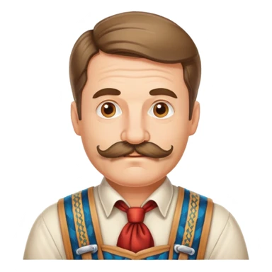 Middle aged man with mustache dressed in traditional Oktoberfest clothes. sticker