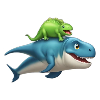 Dinosaure sur une baleine sticker