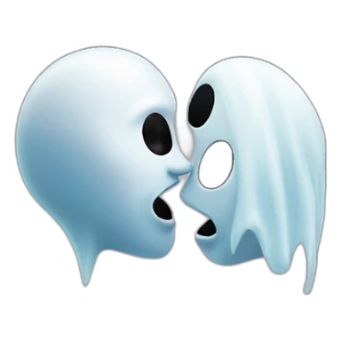 a female ghost and a male ghost kissing in a Ying and yang sticker
