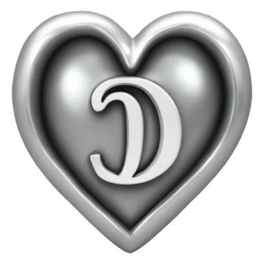 Silver heart with old English letter D in it ￼ sticker