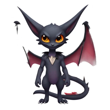 Kawaii Edgy Cool Vampiric Beautiful Noivern-Nargacuga-Litten with big Bat Ears full body sticker