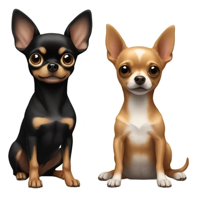 Dog chihuahua brown and chihuahua black and me sticker
